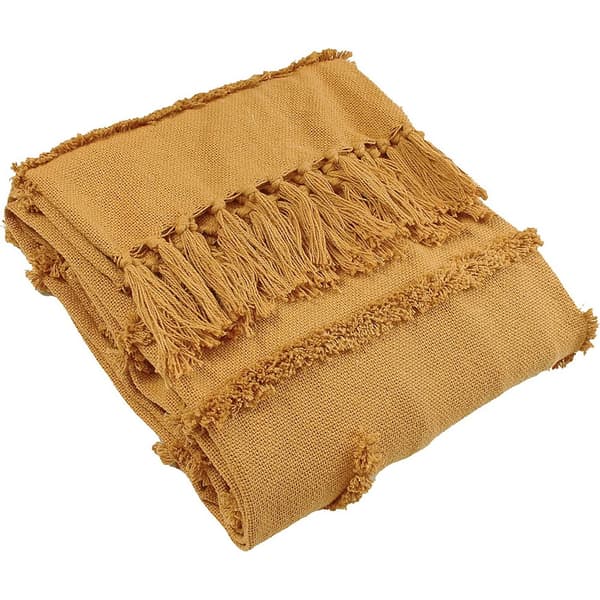 Furn Jakarta Tufted Throw Ochre Yellow One Size
