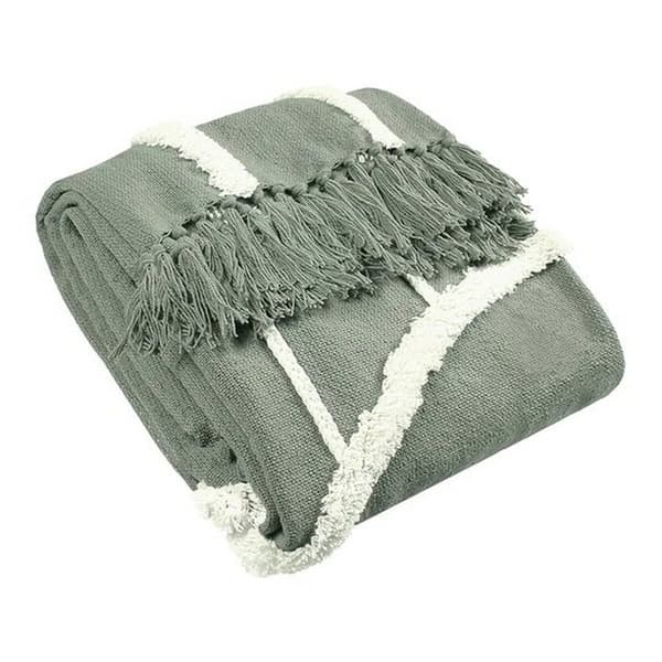 Furn Rainbow Tufted Throw Grey One Size