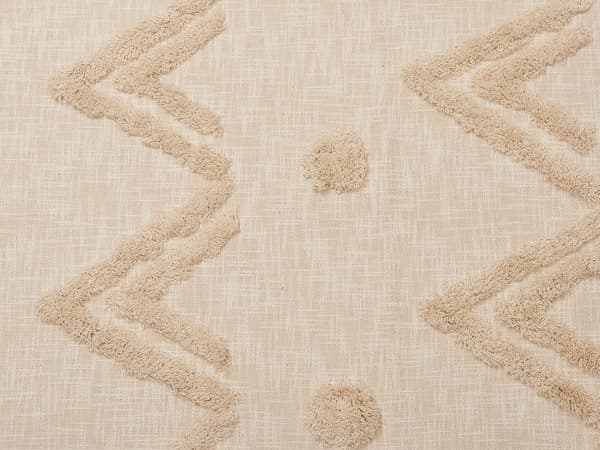 Tæppe i Beige bomuld 130 x 180 cm Geometrisk tekstureret mønster Sengetæppe Tørklæde Hyggeligt tilbehør orientalsk dekor