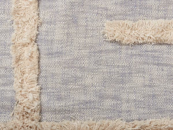 Filt Grå och Beige Bomull 130 x 180 cm Geometriskt Mönster Överkast Mysig Accessoar med Tofsar