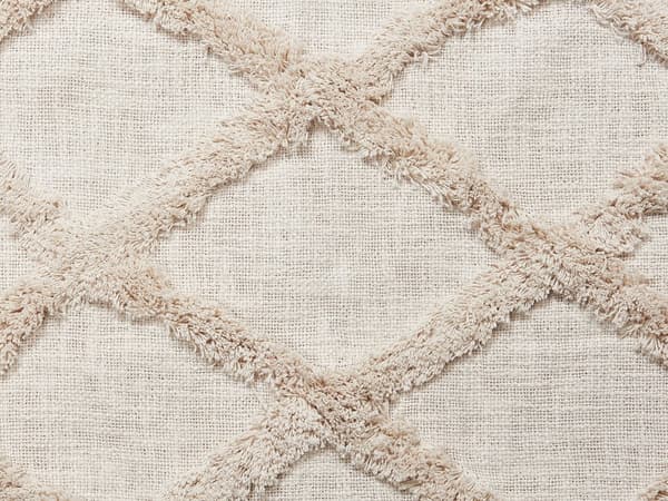 Tæppe Beige Bomuld 130 x 180 cm Geometrisk mønster Strikket Hyggetæppe Boho Style Stue Soveværelse Accentstykke