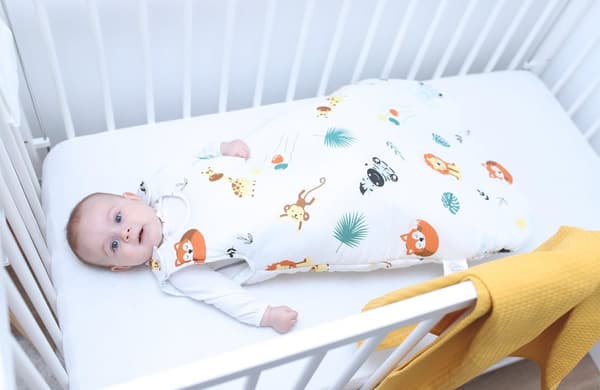 Vinter sovsäck baby 110 cm med dragkedja - vinter baby sovsäck varm barnsovsäck gjord av bomull safari