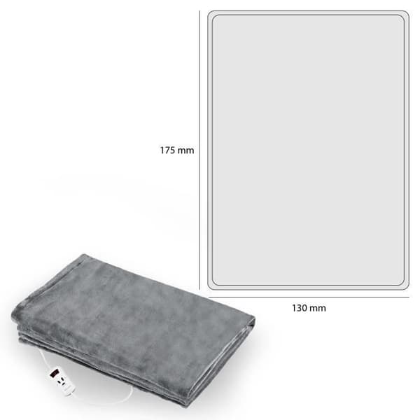 Elfilt 130 x 180cm 10 Temperaturnivåer Timer 1-9 timmar Proficare WZD 3061180WGris v