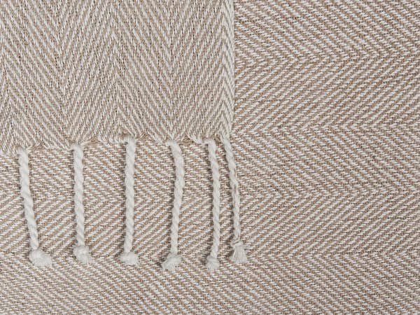 Teppe Beige Bomull 130 x 160 cm Sengeteppe Boho Kystnær