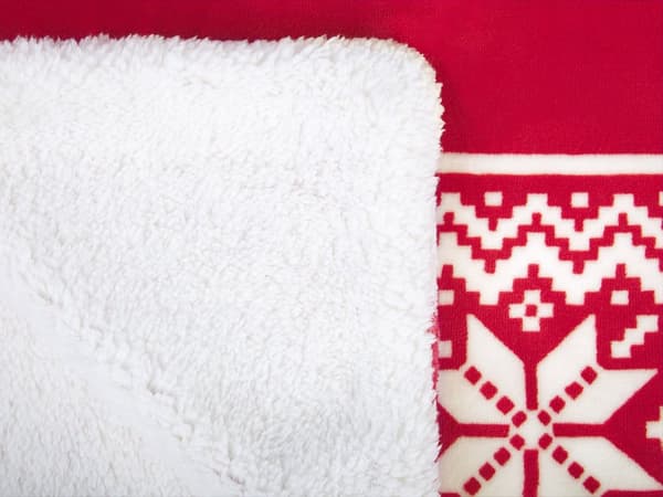 Pledd Rød Flanell 150 x 200 cm Vinter Fluffy Klassisk Vintersesong Julegensermønster