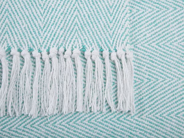 Teppe Mintgrønn Bomull 130 x 160 cm Sengeteppe Boho Kyststil
