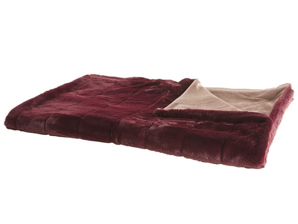 Teppe Vinrød Polyesterstoff 180 x 220 cm Retro Design Stue Soverom Pledd Rektangulært
