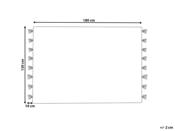 Pledd Beige Rød Bomull 130 x 180 cm Håndlaget Frynser Broderier Koselig Sengeteppe Stueinnredning