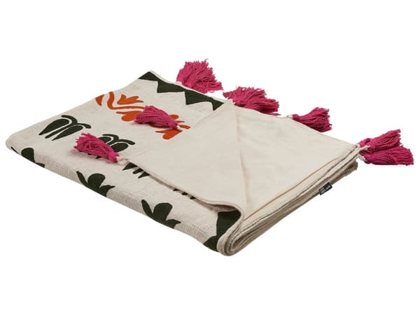 Teppe Flerfarget Bomull 130 x 180 cm Håndlaget Flerfarget Broderi Seng Koselig Blomstermønster