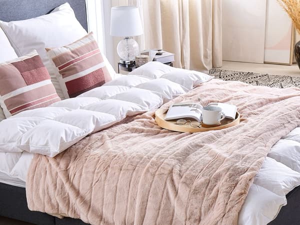 Teppe Rosa Polyester 180 x 220 cm Sengepledd Minimalistisk Stueinnredning