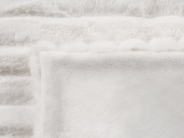 Teppe Hvitt Polyesterstoff 180 x 220 cm Dekorativt Pledd Stue Skandinavisk Dekor