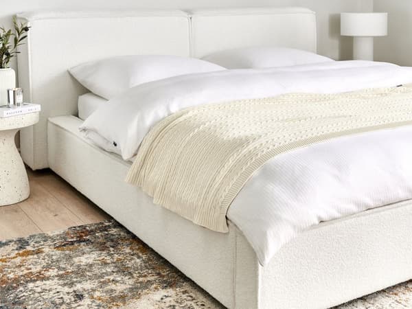 Teppe Beige Bomull 110 x 180 cm Sengeteppe Sengeteppe Sofateppe Boho stil