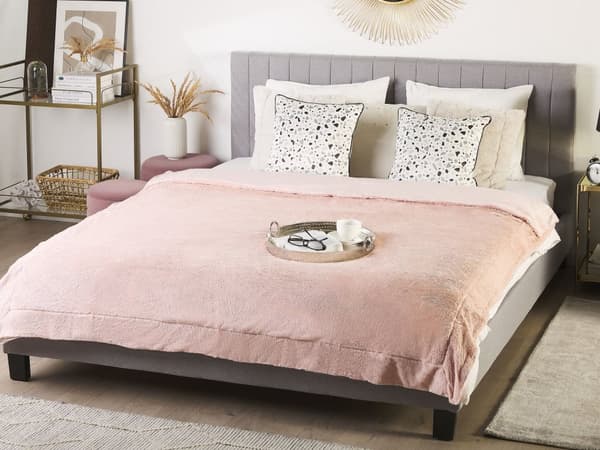 Sengeteppe Rosa Plysj 180 x 200 cm Fluffy Soverom Stue