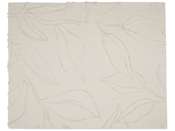 Teppe Beige Bomull 130 x 160 cm Blomstermønster Boho-stil Stue Soverom