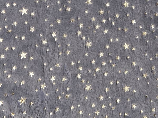 Pledd Grå Polyester 130 x 180 cm Sengeteppe Overkast Gull Stjerner Stue Soverom