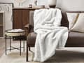 Miniatyrbilde 4 av 6: Teppe Hvit Akryl 180 x 220 cm Stue Fluffy Throw Imitert pels Skandinavisk Design