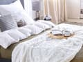 Miniatyrbilde 2 av 6: Teppe Hvit Akryl 180 x 220 cm Stue Fluffy Throw Imitert pels Skandinavisk Design