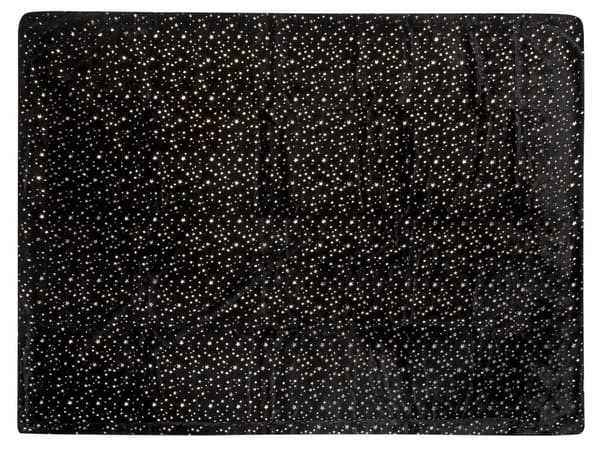 Pledd Svart Polyester 130 x 180 cm Sengeteppe Overkast Gull Stjerner Stue Soverom