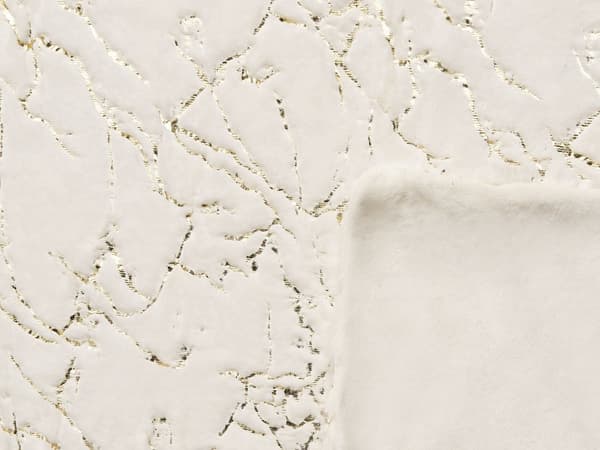 Teppe Kremhvit Polyester 130x 180 cm Sengeteppe Stue Soverom Marmordesign