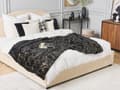 Miniatyrbilde 2 av 6: Teppe Svart Polyester 130 x 180 cm Sengeteppe Stue Soverom Marmordesign
