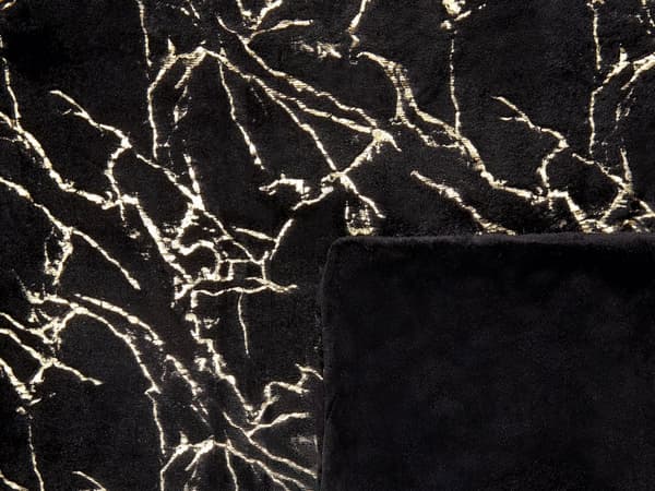 Teppe Svart Polyester 150x 200 cm Sengeteppe Stue Soverom Marmordesign