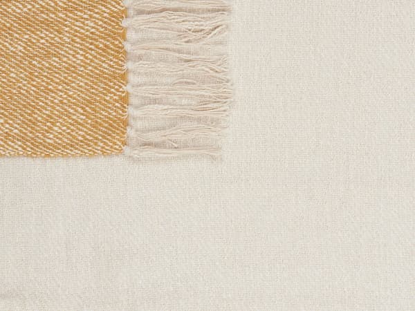 Viltti beige oranssi 130 x 170 cm puuvilla akryyli polyesteri tupsut boho perinteinen