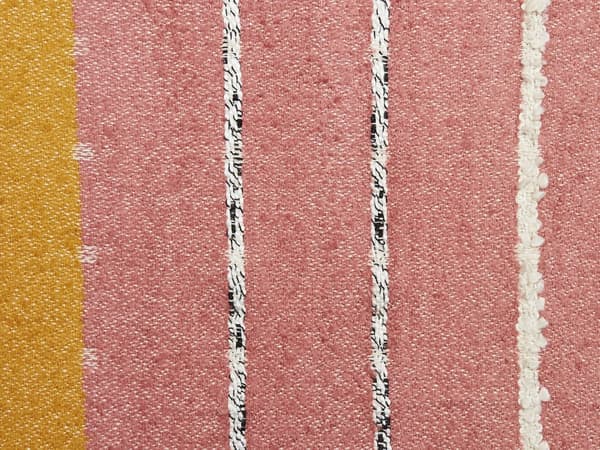 Filt Ljusröd Bomull Akryl 130 x 170 cm Randigt Mönster Tofsar Boho Stil Vardagsrum Sovrum Accent