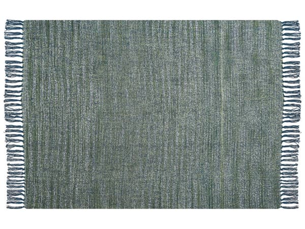 Plaid Blå Grøn Akryl 130 x 170 cm Dekorativ Slumretæppe med Kvaster til Sofaen Sengen Stue Tilbehør Soveværelse Sengetæppe Indretning Design