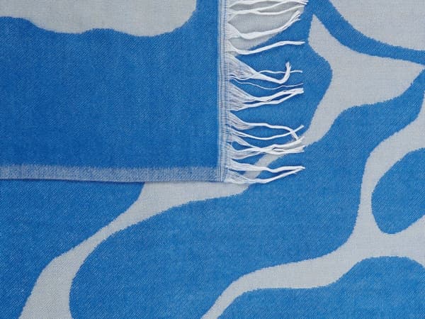 Plaid Blå Grå Akryl og Polyester 130 x 170 Dekorativ Mønstret Stribet Slumretæppe med Frynser Kvaster til Sofaen Sengen Tilbehør Sengetæppe