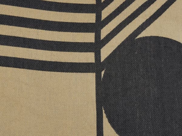 Viltti beige musta 130 x 170 cm akryyli polyesteri abstrakti kuvio tupsut moderni