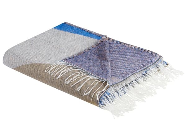 Filt Flerfärgad Akryl och Polyester 130 x 170 cm Sängkast Abstrakt Mönster Fransar Sovrum Vardagsrum
