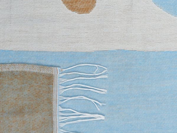 Plaid Tæppe Beige Blå Akryl Polyester 130 x 170 cm Moderne Slumretæppe til Seng Sofa Tilbehør Stue Soveværelse Indretning Blomster Mønster