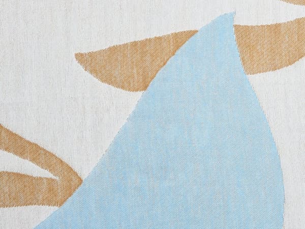 Viltti beige/sininen polyesterin ja akryylin sekoitus 130 x 170 cm abstrakti kuvio