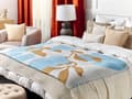 Pikkukuva 2 / 7: Viltti beige/sininen polyesterin ja akryylin sekoitus 130 x 170 cm abstrakti kuvio