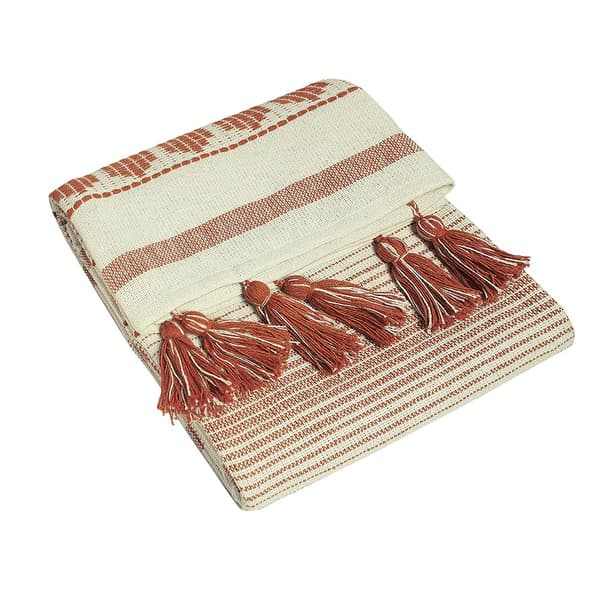Furn Pangea Tassel Throw Teracotta One Size