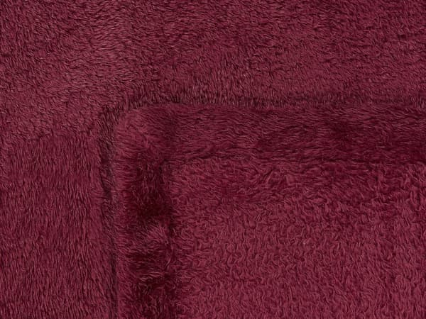 Filt Vinröd Fuskpäls 125 x 150 cm Teddybjörn Mjuk Fluffig Dekorativt Överkast Hemtillbehör