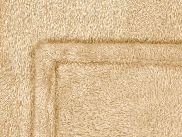 Filt Sandbeige Fuskpäls 125 x 150 cm Teddybjörn Mjuk Fluffig Dekorativt Överkast Hemtillbehör