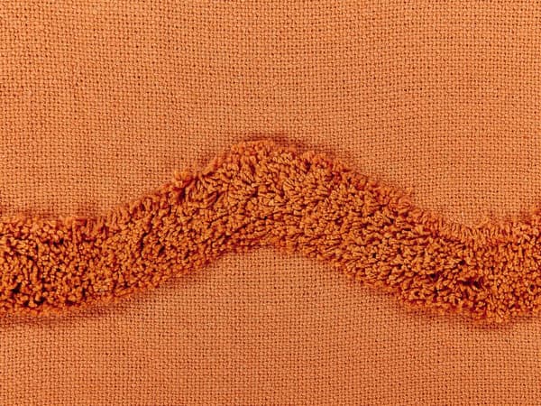 Filt Orange Bomull 125 x 150 cm Geometriskt Mönster Stickad Överkast Boho Stil Vardagsrum Sovrum