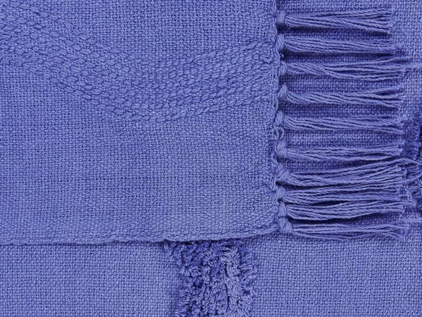 Plaid Violet Bomuld 125 x 150 cm Blød Hyggetæppe til Sofa Moderne Bølge Mønster Varm Bomuldstæppe Design Skandinavisk Senge Plaid