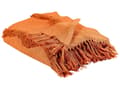 Miniatyrbillede 1 af 6: Plaid Orange Bomuld 125 x 150 cm Blød Hyggetæppe til Sofa Moderne Bølge Mønster Varm Bomuldstæppe Design Skandinavisk Senge Plaid