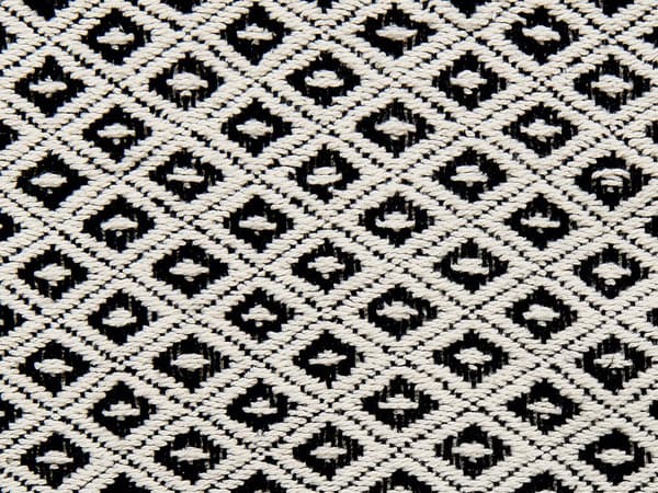 Plaid Sort Hvid Bomuld 125 x 150 cm Blød Hyggetæppe til Sofa Moderne Strikmønster Varm Bomuldstæppe Design Skandinavisk Senge Plaid