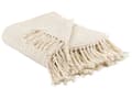 Pikkukuva 1 / 6: Viltti beige puuvilla 125 x 150 cm vohvelikuviolla ja hapsuilla boho-tyyli