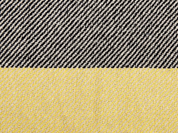 Viltti harmaa/keltainen puuvilla 125 x 150 cm raidallinen hapsuilla perinteinen tyyli