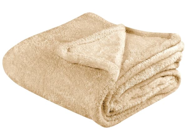 Peitto hiekanruskea tekoturkki 125 x 150 cm Teddy Bear pehmeä materiaali perinteinen sisustus