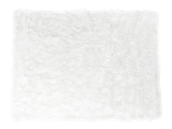 Sengetæppe Hvid Akryl Polyester 200 x 220 cm Dekorativ Fluffet Plaid i Imiteret Pels til Stue Sofa eller Soveværelse Indretning Tilbehør