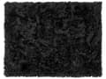 Miniatyrbillede 4 af 6: Sengetæppe Sort Akryl Polyester 200 x 220 cm Dekorativ Fluffet Plaid i Imiteret Pels til Stue Sofa eller Soveværelse Indretning Tilbehør