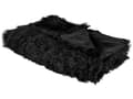 Miniatyrbillede 1 af 6: Sengetæppe Sort Akryl Polyester 200 x 220 cm Dekorativ Fluffet Plaid i Imiteret Pels til Stue Sofa eller Soveværelse Indretning Tilbehør
