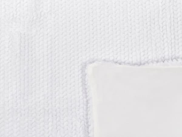 Tæppe Hvid Polyester 200 x 220 cm Blød Luv Sengeovertræk Tilbehør til Hjemmet