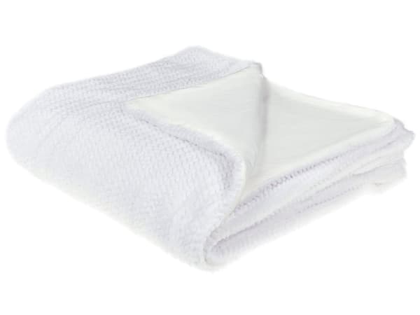 Teppe Hvit Polyester 200 x 220 cm Lodden Soft Sengeteppe Hjem Tilbehør