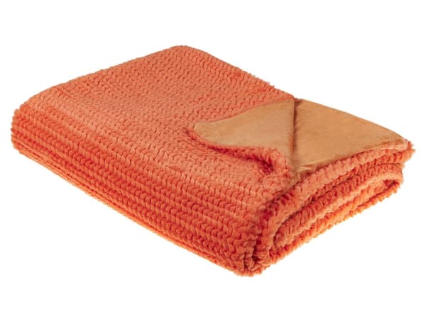 Filt Orange Polyester 150 x 200 cm Pälsig Mjuk Överkast Hemtillbehör